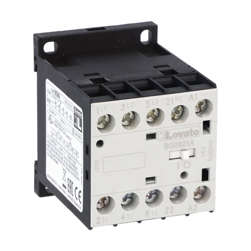 Three-pole contactor, IEC operating current Ie (AC3) = 6A, AC coil 60Hz ...