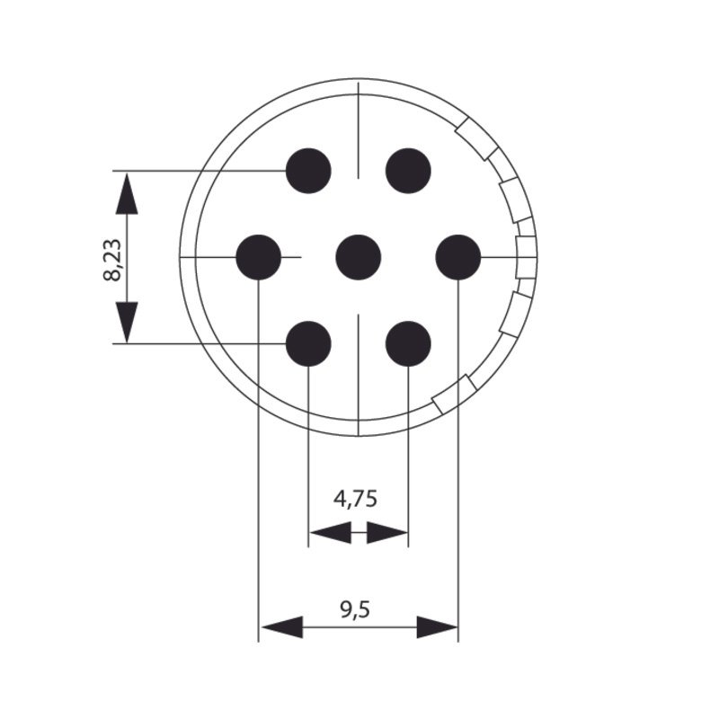 SAI-M23-BE-7-F 1224080000 Circular Connectors (M8, M12, MIL-SPEC)