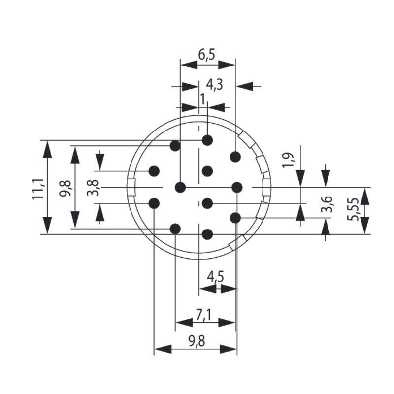 SAI-M23-SE-12-F-PE 1224180000 Circular Connectors (M8, M12, MIL-SPEC)