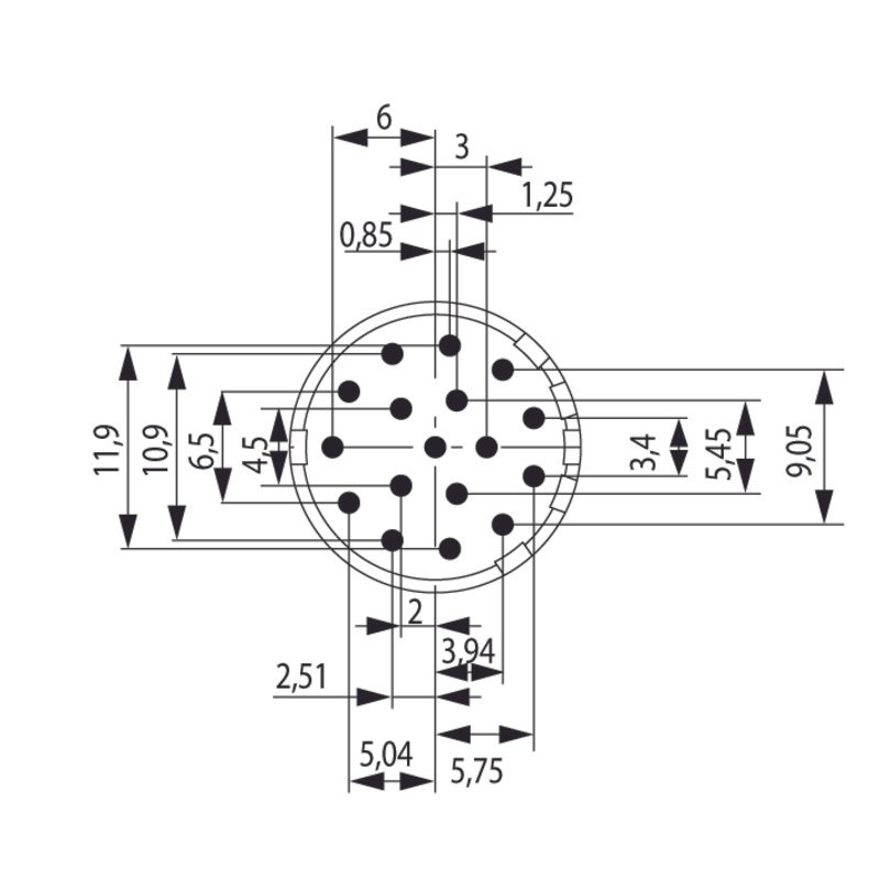 SAI-M23-BE-17-F 1224330000 Circular Connectors (M8, M12, MIL-SPEC)