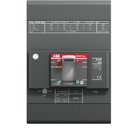 XT3S 250 MA200 Im=1200...2400 3p F F 1SDA068282R1 Air Circuit Breakers