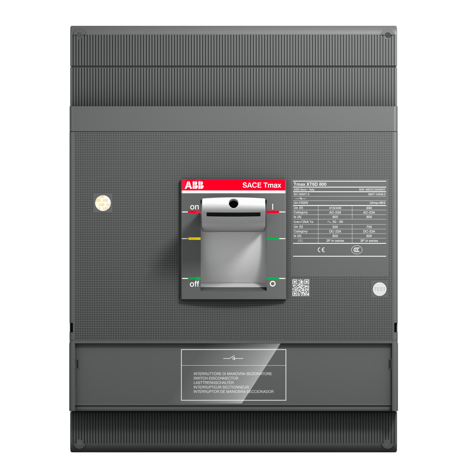 XT6D 800 3p F F 1SDA100784R1 Disconnect Switches