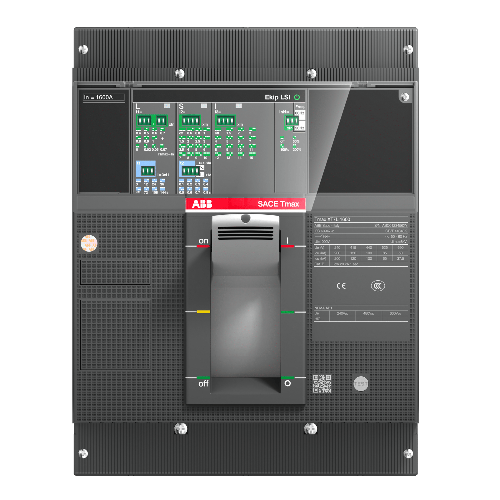 XT7S 1250 Ekip Dip LS/I In=1250A 3p F F 1SDA100828R1 Air Circuit Breakers