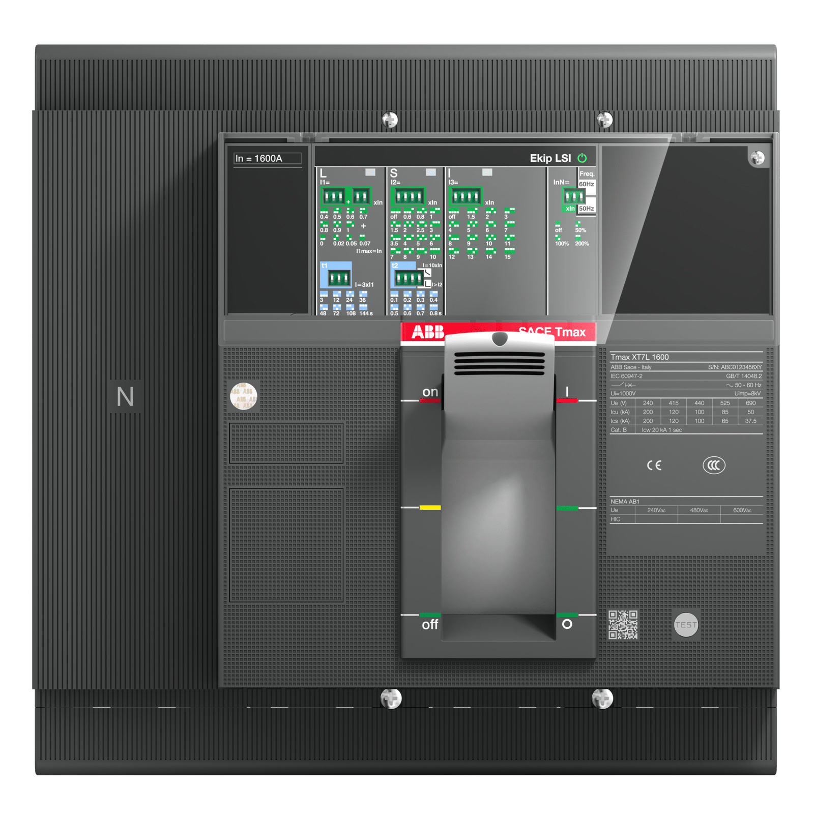 XT7S 1250 Ekip Dip LS/I In=1250A 4p F F 1SDA101116R1 Air Circuit Breakers