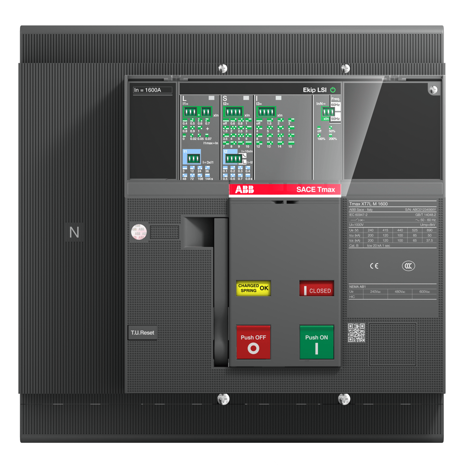 XT7S M 1250 Ekip Dip LS/I In1250A 4p F F 1SDA101656R1 Air Circuit Breakers