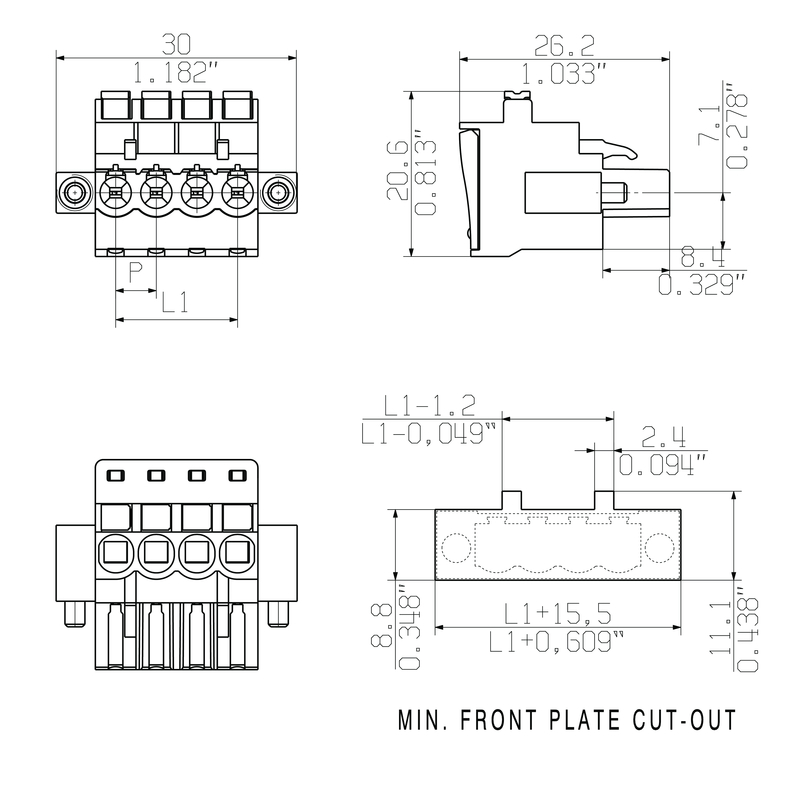 BLF 5.08HC/04/90F SN OR SET 2003220000 Cable Glands & Fittings