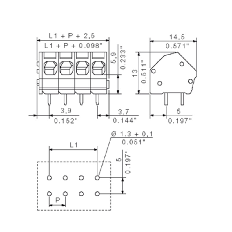 LMZF 5/2/135 3.5LGY 2491050000 Terminal Blocks (PCB Mount)
