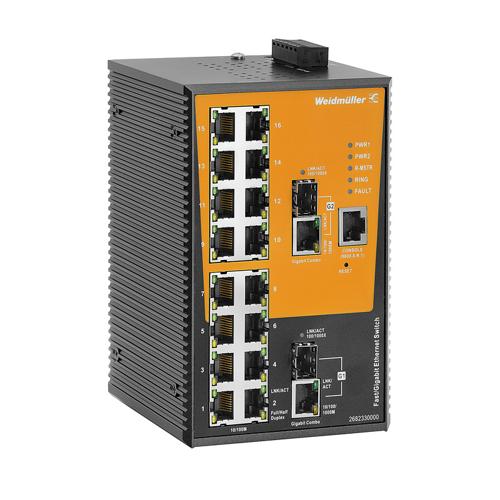 Weidmuller IE-SW-AL18M-16TX-2GC 2682330000 Ethernet Switches (Unmanaged, Managed, PoE)