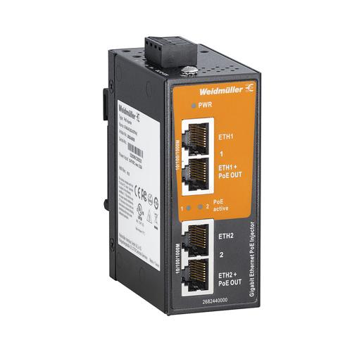 Weidmuller IE-INJ-EL02-2GTPOE 2682440000 PoE Injectors & Splitters