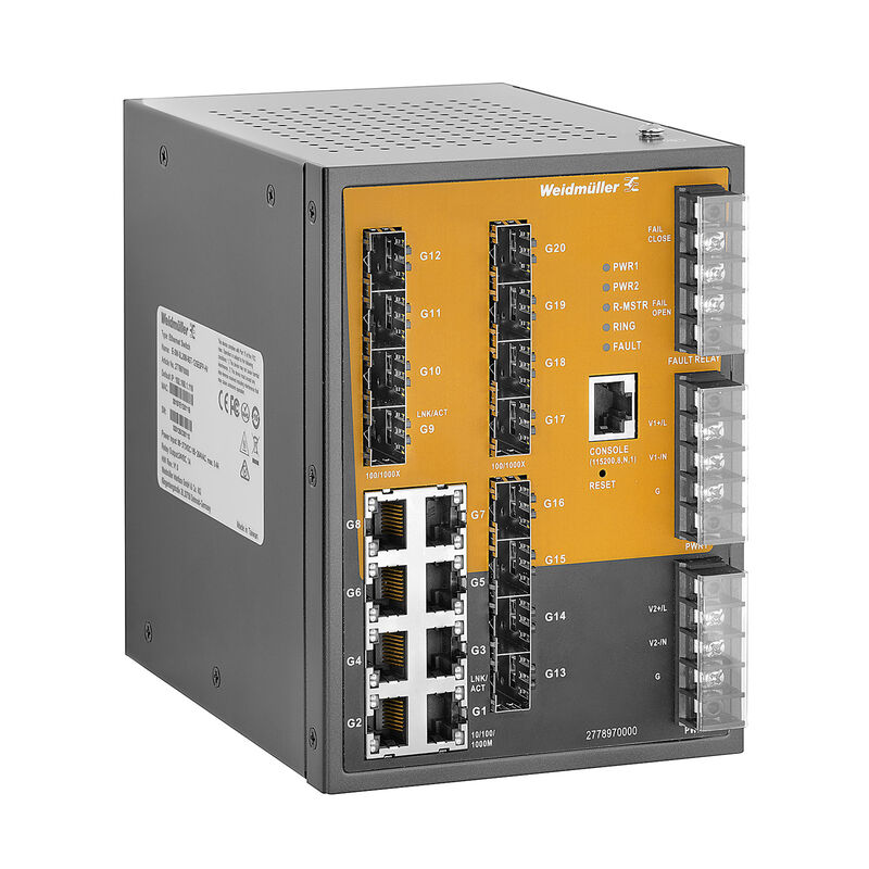 Weidmuller IE-SW-SL20M-8GT-12GESFP-HV 2778970000 Ethernet Switches (Unmanaged, Managed, PoE)