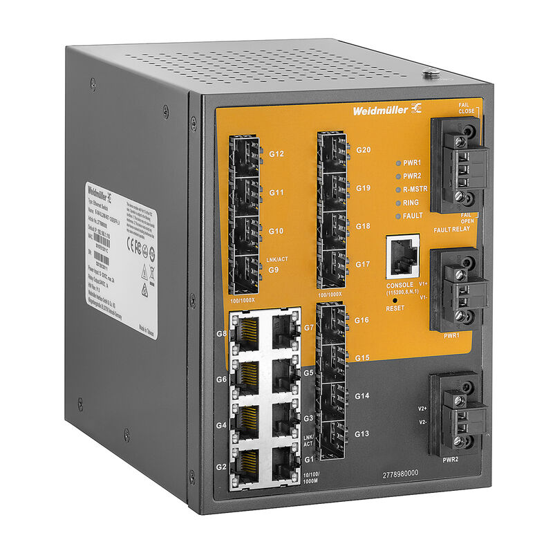 Weidmuller IE-SW-SL20M-8GT-12GESFP-LV 2778980000 Ethernet Switches (Unmanaged, Managed, PoE)