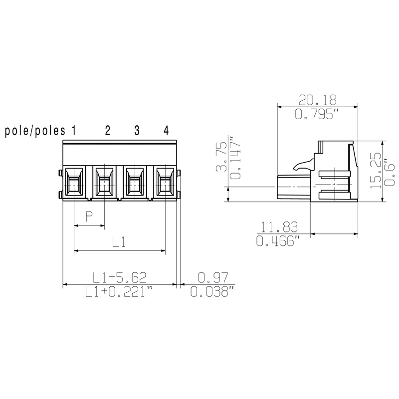 BLZ 7.62/05/180B SN GN BX 2864980000 Cable Glands & Fittings