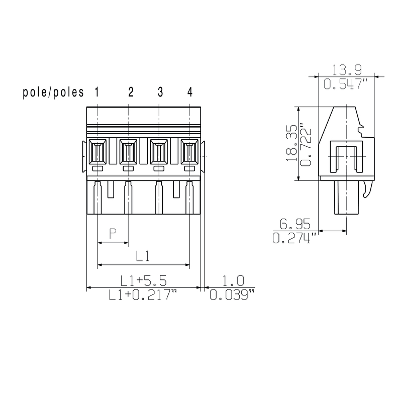 BLZ 7.62/10/90B SN GN BX 2865250000 Cable Glands & Fittings