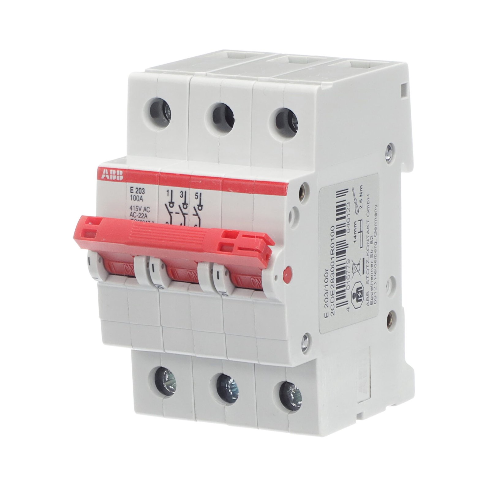 E203/100R 2CDE283001R0100 Moulded Case Circuit Breakers (MCCB)