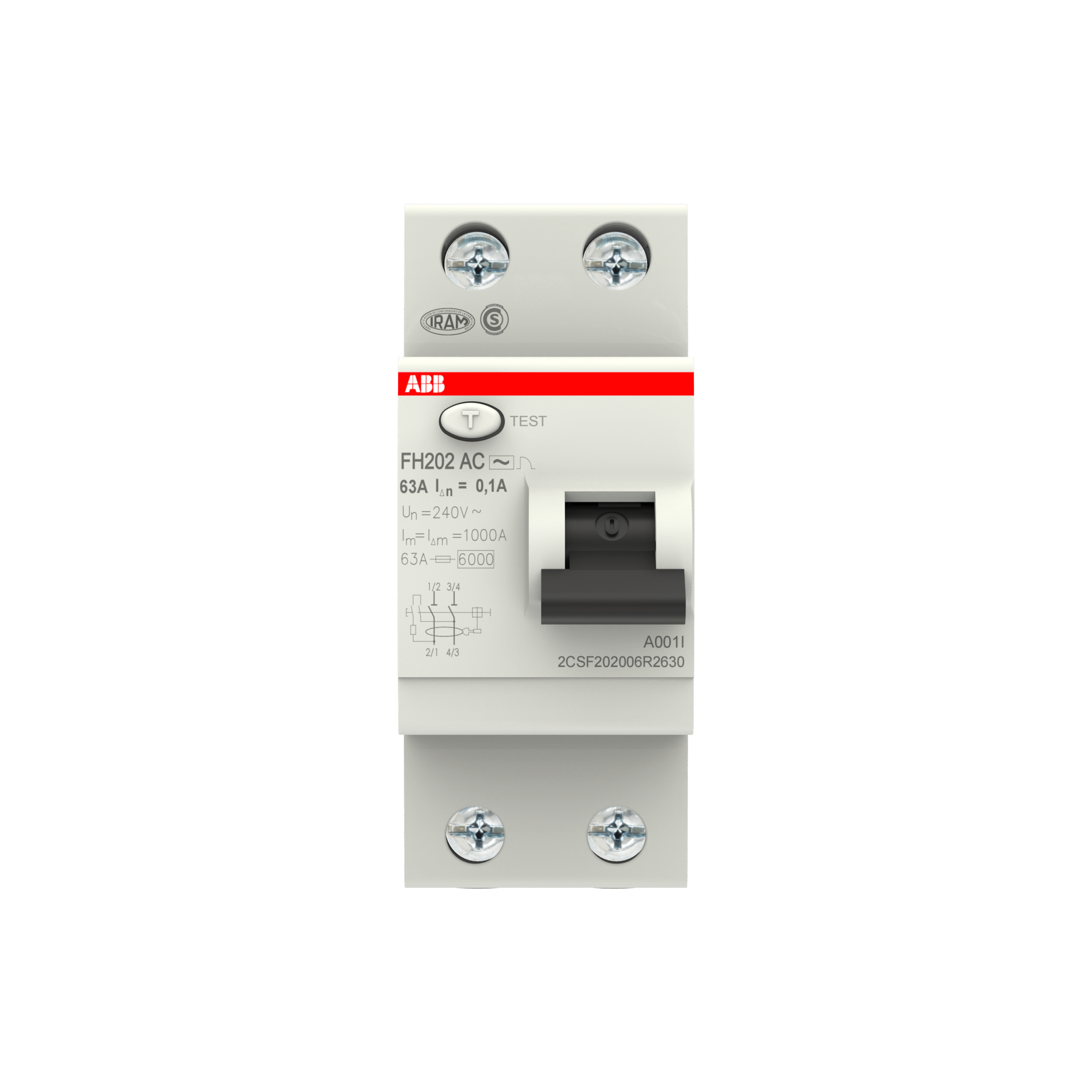 FH202 AC-63/0.1 2CSF202006R2630 Residual Current Devices (RCD)