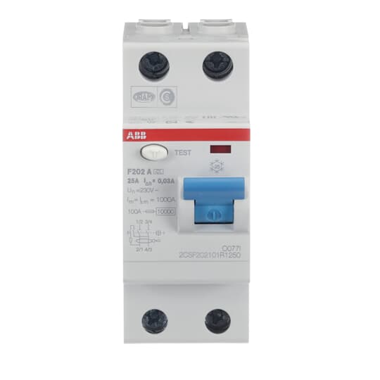F202 A-25/0.03 2CSF202101R1250 Residual Current Devices (RCD)