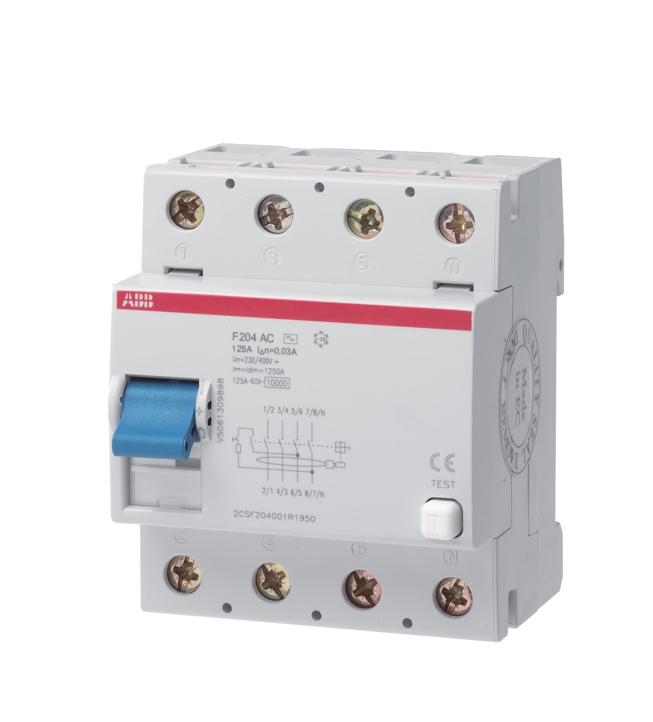 F204 AC-125/0.1 2CSF204001R2950 Residual Current Devices (RCD)