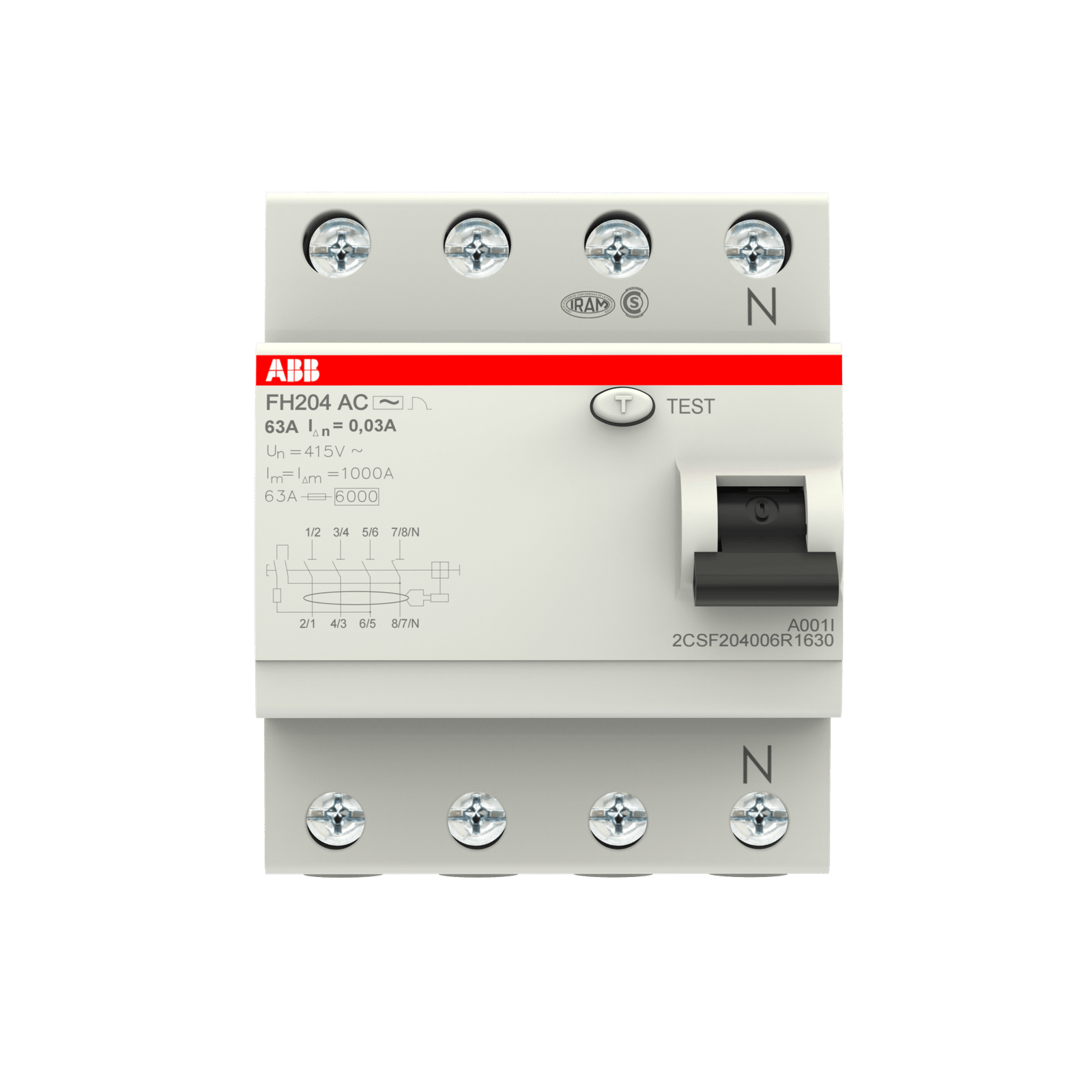 FH204 AC-63/0.03 2CSF204006R1630 Residual Current Devices (RCD)