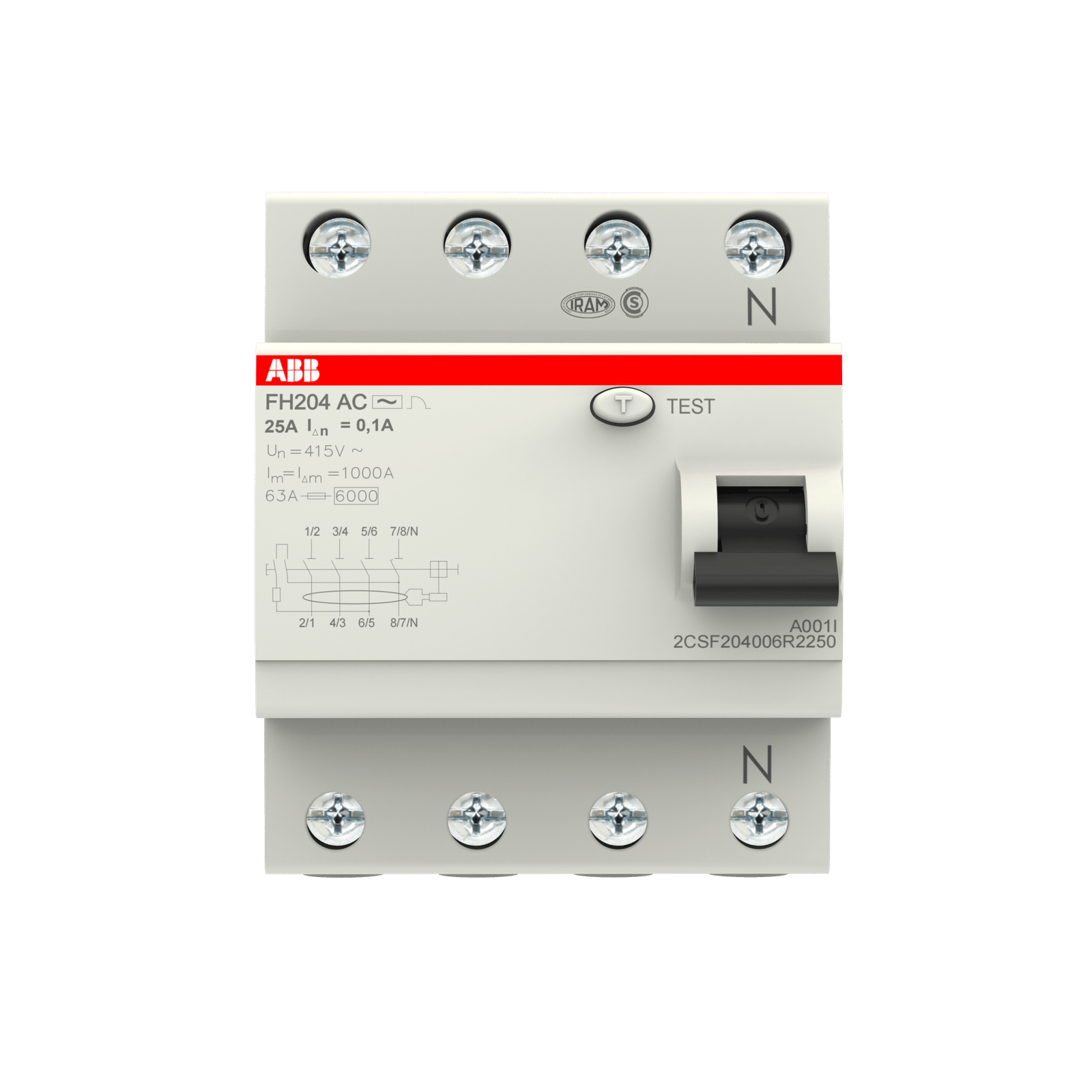 FH204 AC-25/0.1 2CSF204006R2250 Residual Current Devices (RCD)