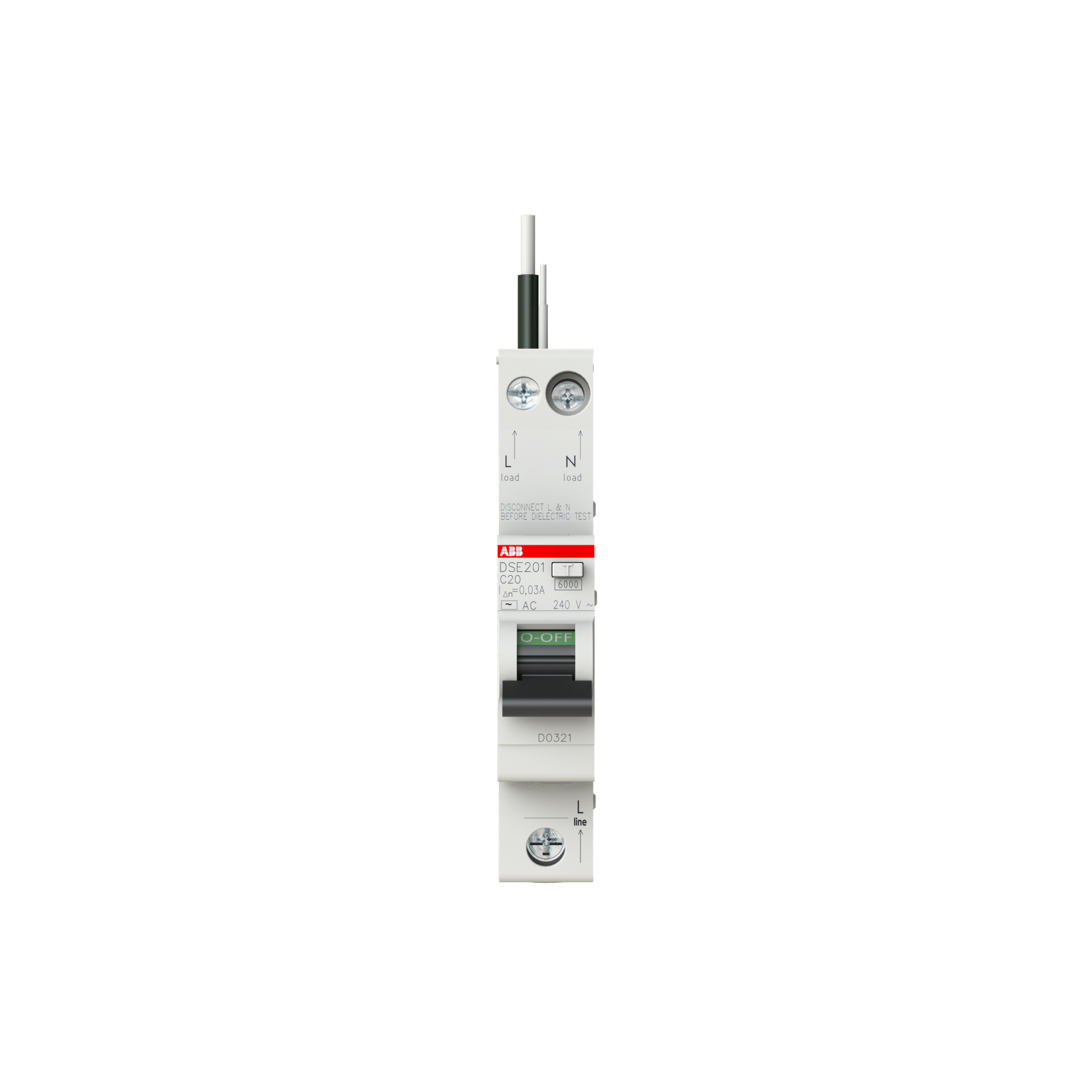 DSE201 C20 AC30 - N Black 2CSR255053R1204 Residual Current Devices (RCD)