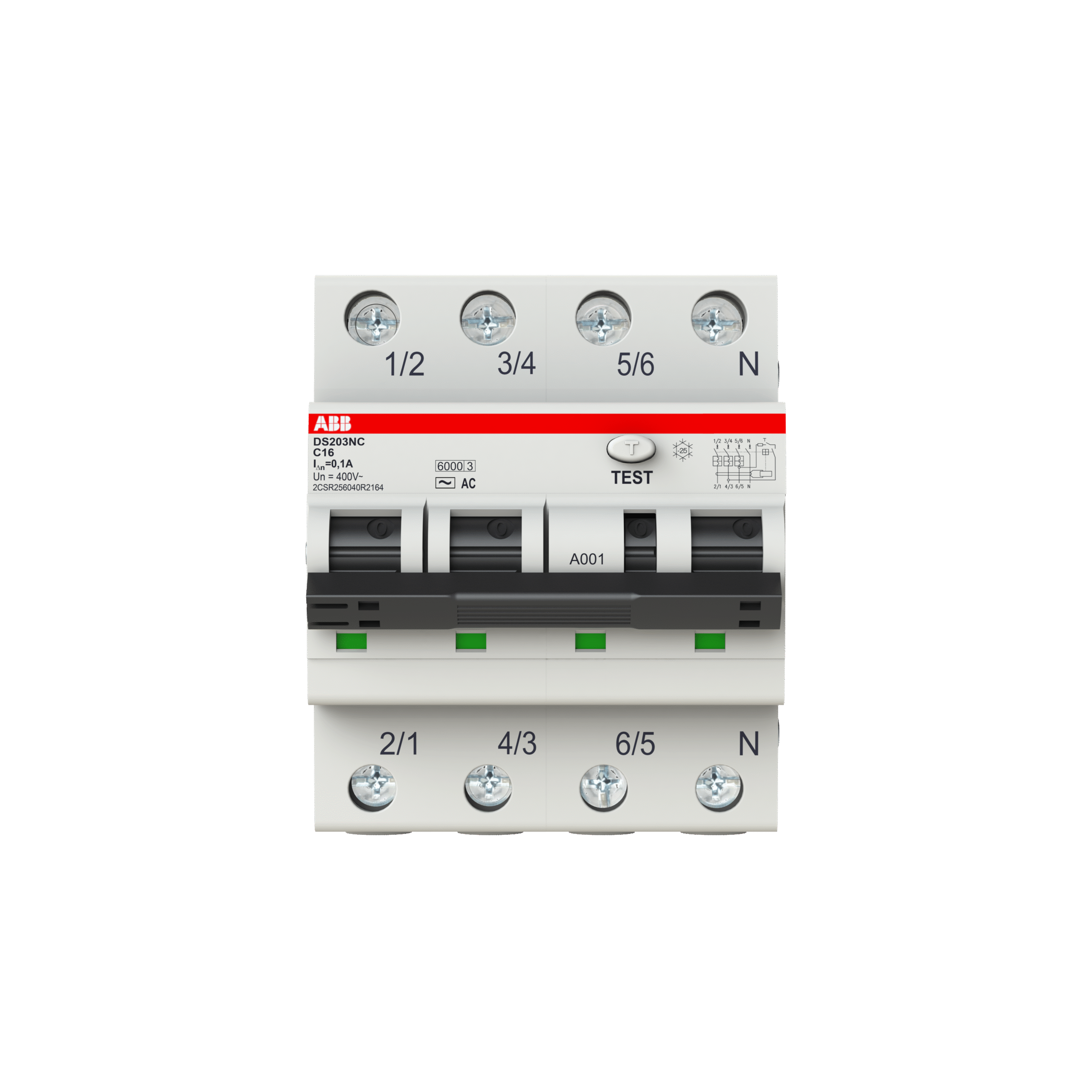 DS203NC C16 AC100 2CSR256040R2164 Residual Current Devices (RCD)