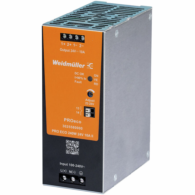 Weidmuller PRO ECO 240W 24V 10A II 3025580000 AC-DC Power Supplies (PCB Mount)