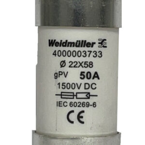 FUSE WSFL 22X58 50A 1K5V GPV 4000003733 Fuses & Fuse Holders