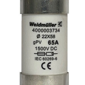 FUSE WSFL 22X58 65A 1K5V GPV 4000003734 Fuses & Fuse Holders
