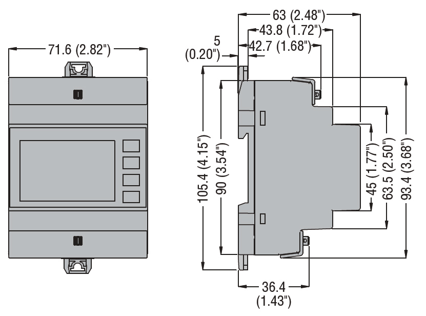 Lovato Modular LCD multimeter kit, non expandable, composed of one DMG200 multimeter and N¬∞3 CTS 60/5A for Ø22mm/0.87” cable — Digital & Analogue Panel Meters