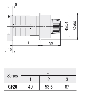 Lovato Rotary cam switch GF series, Dahlander motor 2-speed reversing switch, 20A, modular service cover for 35mm DIN reail mounting with black handle, front plate 45X54mm — Motor Starters (DOL / Star-Delta)