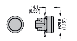 Lovato Shrouded spring return actuator with no cap or lens for Ø22mm metal actuators — Terminal Blocks