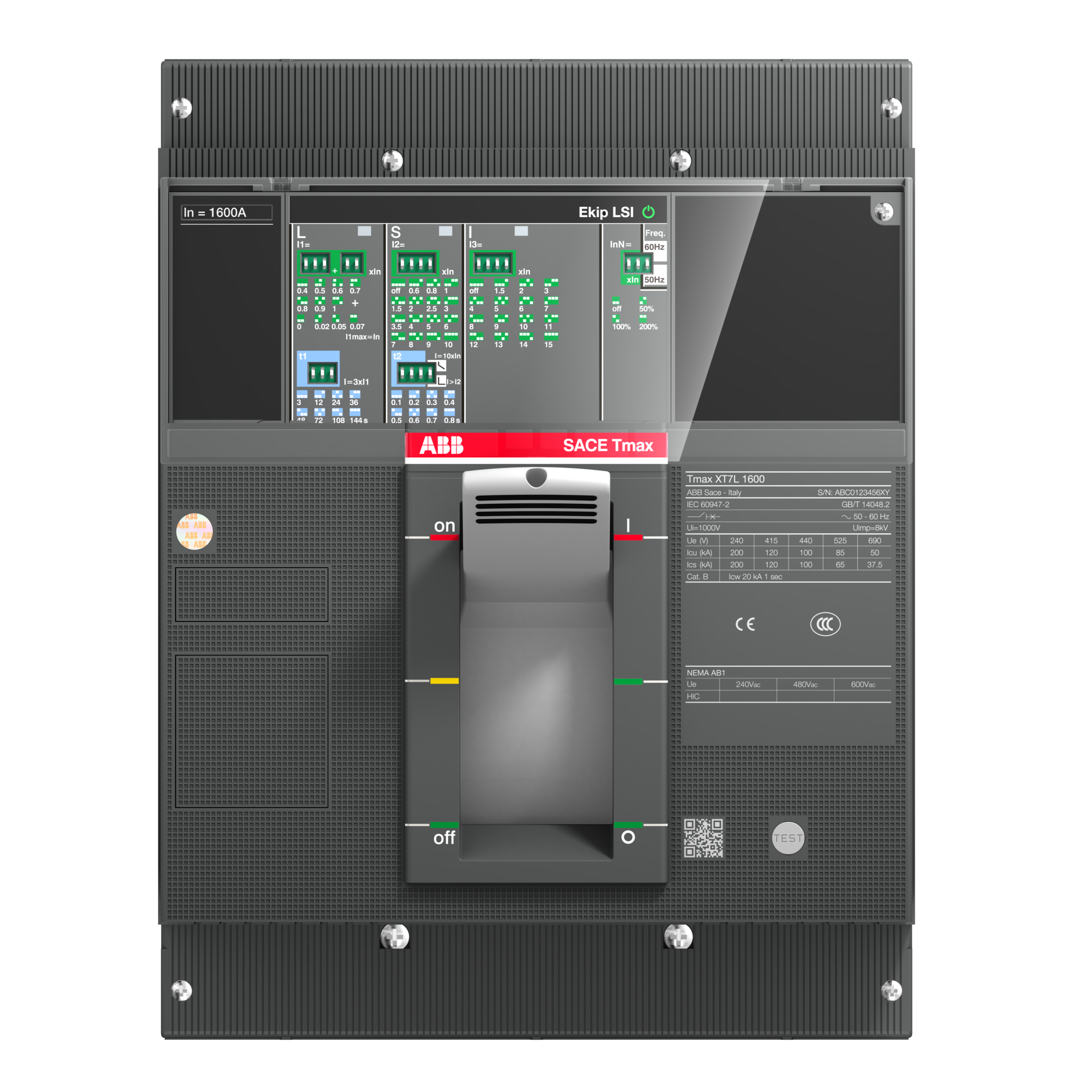 XT7S 1000 Ekip Dip LS/I In=1000A 3p F F 1SDA100827R1 Air Circuit Breakers
