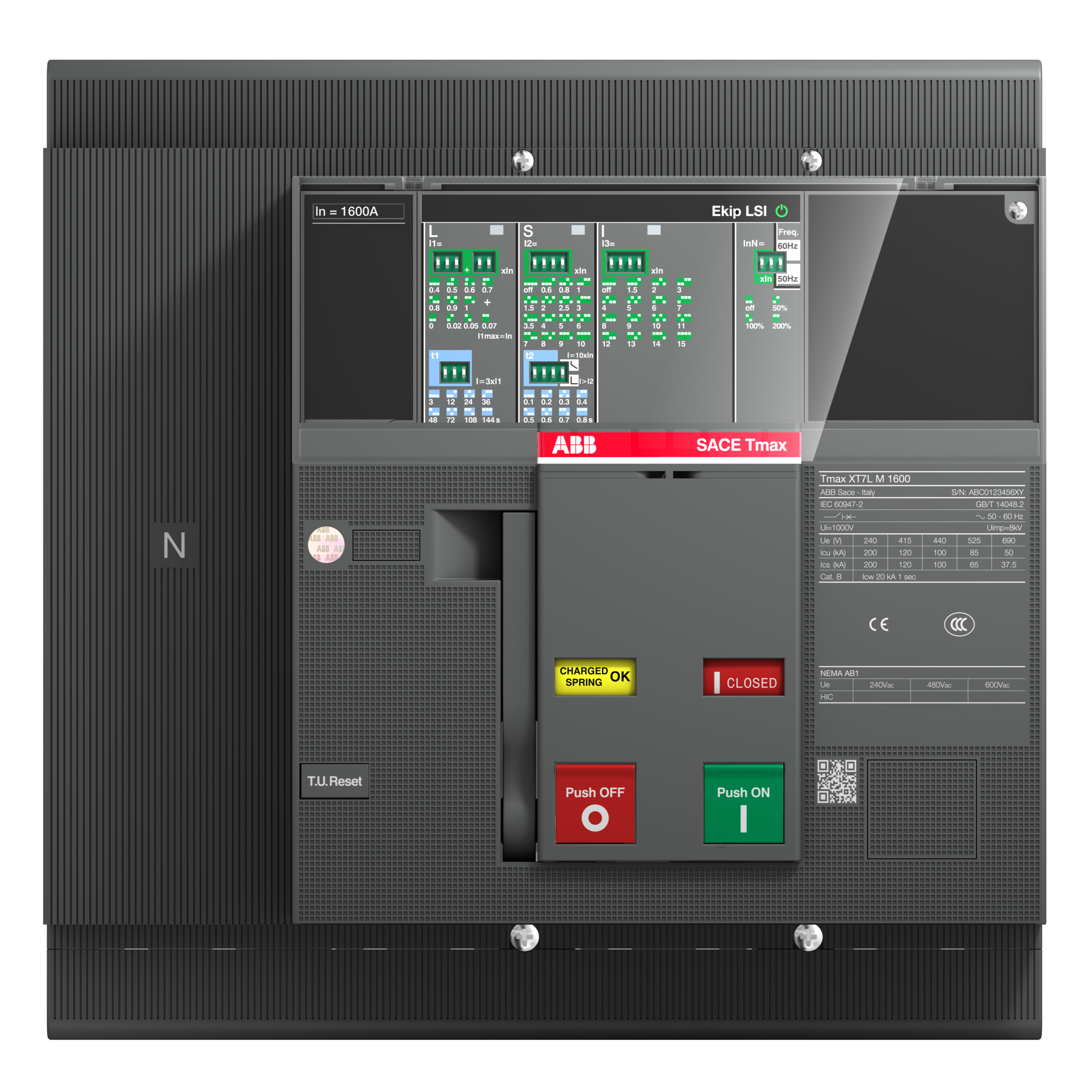 XT7S M 1600 Ekip Dip LS/I In1600A 4p F F 1SDA101657R1 Air Circuit Breakers