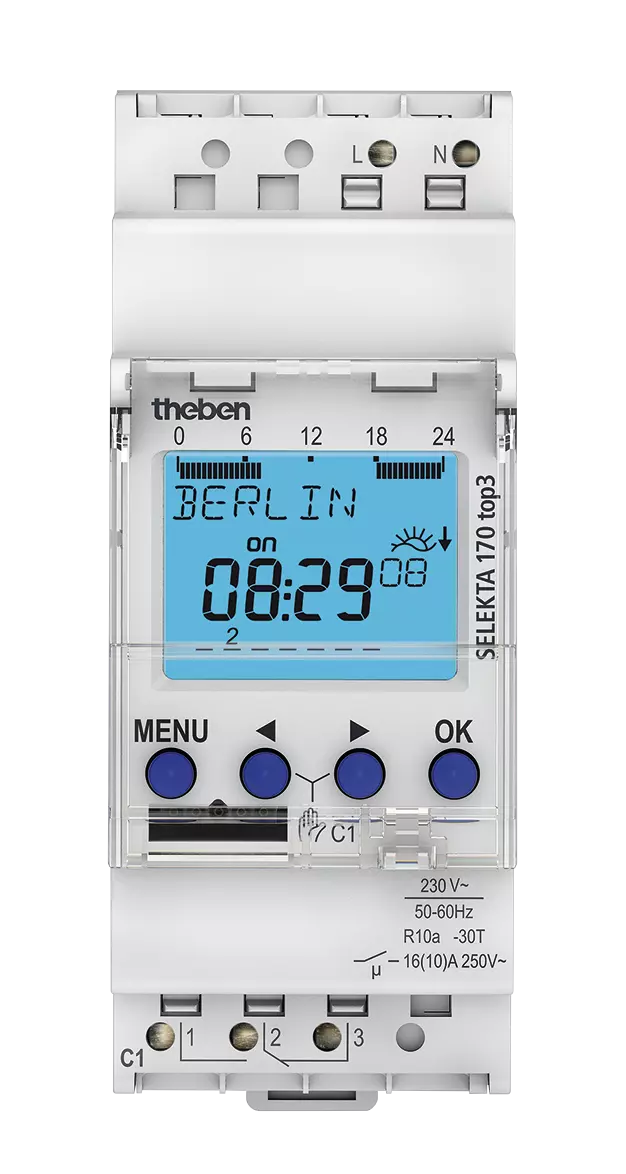 Theben SELEKTA 170 top3 – Astronomical Time Switch With Weekly Program — Lighting Controls & Dimmers